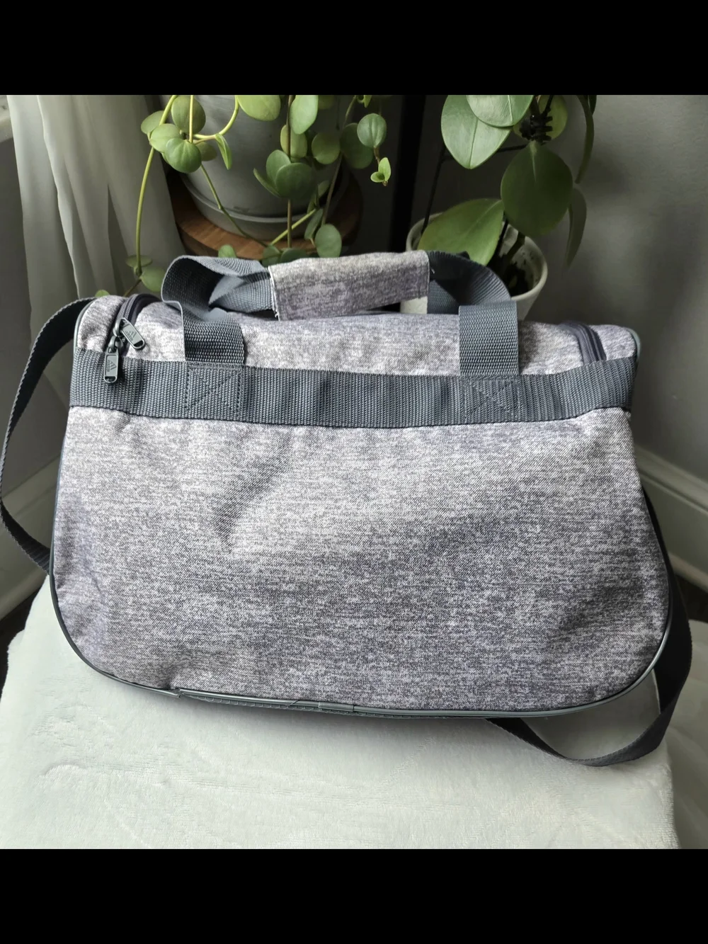 Adidas Diablo Small Duffel Bag - Heather Grey & Coral Pink Gym Locker Travel